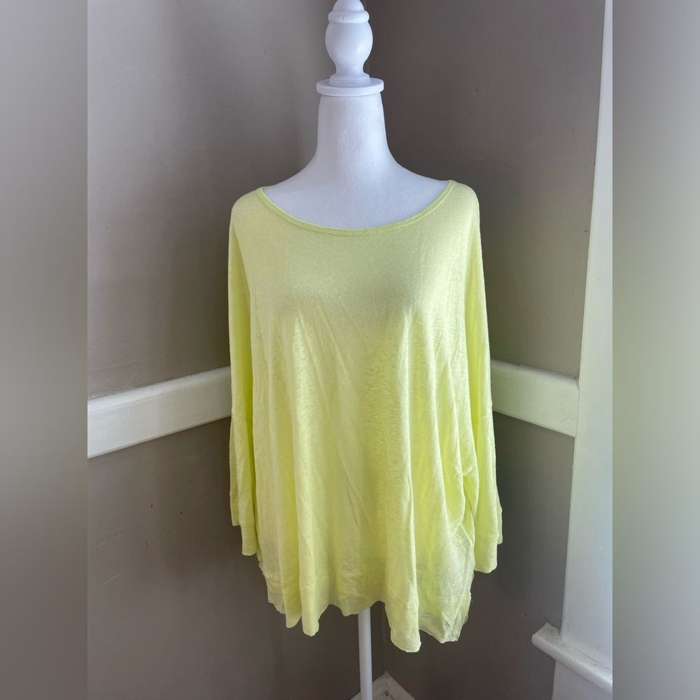 Easel Yellow Small Oversized Sheer Top EUC